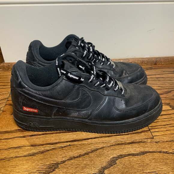 Nike Air Force 1 Low Supreme Black CU9225-001 Size 8